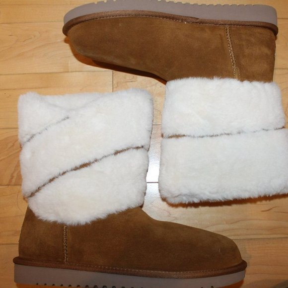 NEW UGG KOOLABURRA WOMEN'S SUEDE FUR LINED CLASSIC SHORT BOOTS - Picture 7 of 8